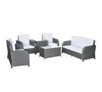 7 Seater Outdoor Rattan Garden Furniture Sets with Wicker Sofa