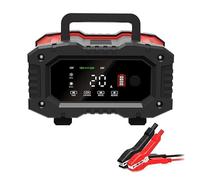 7 Segment Car Battery Charger Pulse Repair 300W Fully Automatic Smart 20A 12V/24V For Lead Acid Charging Powerful Rapid Charging(Red)