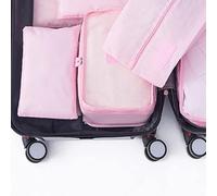 7 Set Packing Cubes Oxford Cloth Luggage Packing Organizers for Travel Pink (Pink)
