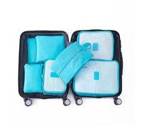 7 Set Packing Cubes water proof Dirt Resistant Oxford Cloth Luggage Packing Organizers for Travel (Sky Blue)