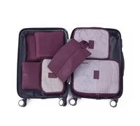 7 Set Packing Cubes water proof Dirt Resistant Oxford Cloth Luggage Packing Organizers for Travel (Wine Red)
