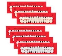 7 Sets Acrylic Resin Fake Teeth, Two Shades Upper Lower Temporary Crowns for Teeth, Dentures for Teaching Halloween Cosplay Costume Parties and DIY Supplies