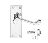 7 Sets Of Victorian Scroll Latch Door Handles in Polished Chrome & Latches Pack Sets