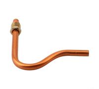 7 Shaped Aluminum Air Compressor Exhaust Tube- Small Replacement Pump Pipe with Bell Mouth Interface for Household Units- Silver Tone- 130mm Length- Style A/B(C)