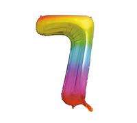 Unique Party Foil Balloon – Number 7 – Giant Rainbow – 86 cm
