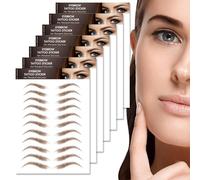 7 Sheets/77 Pairs 4D Hair-Like Eyebrow Tattoo Stickers,Stick on Eyebrows,Tattoo Eyebrow Sticker，Waterproof Natural Fake Eyebrow Sticker,Long Lasting Eyebrow Grooming Shaping Perfect for Women (Brown)