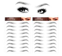 7 Sheets Temporary Eyebrow Tattoo Stickers Waterproof, Easy Peel Off, Natural Looking Extensions Eyebrow Tinting Faux Eyebrows with Instant Application(Black,Pattern 01)