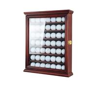7-Shelf Golf Ball Display Case in Solid Pine Wood with UV Protection and Lockable Glass Door for Organizing and Showcasing Golf Memorabilia