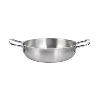7 Sizes Korea Noodle Ramen Pot Stockpot Stainless Steel Pasta Pots Fry Pan Omelet Paella Pans Ramen Soup Pot Small Everyday Pan with Double Handle for Home Kitchen Sautefrypan/Silver/20Cm