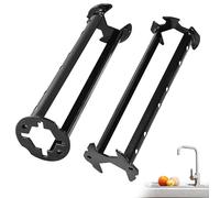 7 Sizes Universal Wrench, 2Pcs Faucet Sink Wrench, 360° Rotatable Four-jaw Hex Spanner, Multifunctional Sink Spanners, Stainless Steel Plumbing Wrenches, Basin Wrench for Kitchen Bathroom Tight Spaces