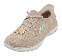 (7) Skechers Slip-ins Summits Vegan Womens Fashion Trainers in Taupe