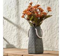 7" Slate Grey Ceramic Vase, Modern Farmhouse Cute Boho Handcrafted Antique Decor, Simple Nordic Style Aesthetic Decorative Flower Vase for Living Room, Bookshelf, Office, Entryway, Tuscan Decor
