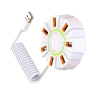 7-Slot USB 2.0 Hub: 480Mbps Speed Multi-Color LEDs & Stable Power Supply For Devices Multiple Device Charging USB Hubs