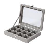 7 Slots Velvet Jewellery Box, Elegant Ring Box With Multiple Compartments, Practical Ring Holder And Earring Storage Organiser For Women Girls, Travel Case For Rings Necklaces Bracelets Display