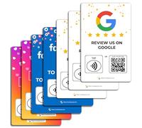 7 Social Tap Cards | Review QR Code | Contactless Review Card | NFC Tap Card | Unlimited Use NFC Cards