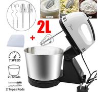 7 Speed Cake Electric Stand Mixer Multi Bowl Blender Dough Beater VOGREX White One Size