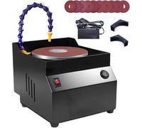 7-Speed Wet Bench Sander, 12-24V Electric Grinder Forward/Reverse, Water Cooled for Wood Metal Polishing, Sandpaper Discs Included