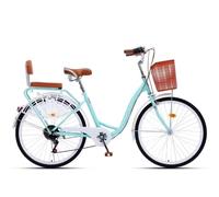 7 speeds hybrid bikes for women and men,low step-through frame city bicycle,tandem bicycles,rear sponge seat,dual brakes,comfort pedal city commuter bikes,front rear fenders,kickstand