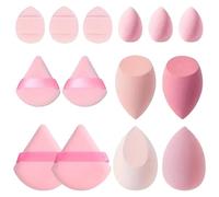 (7 Sponges+7 Beauty Eggs) 14pcs Makeup Sponges Set, Multi-color Makeup Sponge Set, Soft Beauty Sponge Blender, Foundation Blending Beauty-Blender, Fla-wless For Liquid Creams And Powders - Pink