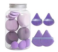 (7 Sponges+7 Beauty Eggs) 14pcs Makeup Sponges Set, Multi-color Makeup Sponge Set, Soft Beauty Sponge Blender, Foundation Blending Beauty-Blender, Fla-wless For Liquid Creams And Powders -Purple