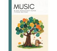 7- Stave 'Hedgehog Violin' Big Font Blank Music Manuscript Paper: for Young Musicians and Theory Practice