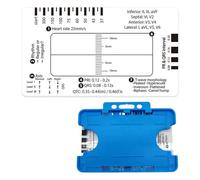 7-Step ECG Ruler, Transparent EKG Measuring Tool, Pocket-Sized 8.6cm x 5.4cm, for Medical Professionals, Students, EMTs, Nurses & Doctors