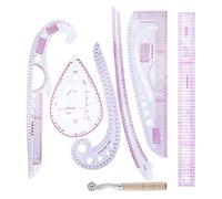 7 Stlye Sew French Curve Ruler, Clear Metric Sewing Ruler Set, Metric Shaped Plastic Sewing Tools Measure Ruler for Beginners Tailors Designers