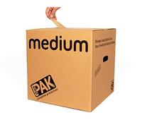 7 StorePAK Strong Boxes with Carry Handles - Suitable for Storage, Shipping, Packing & Moving House (Pack of 7) - 64 Litres - H40.5 x W40.5 x D40.5cm - 100% Recycled & Recyclable - MEDIUM