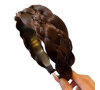 7 Strands Braided Synthetic Fiber Headband Natural Looking Twisted Braid Hairhoop For Women Secure Comfortable Wear Fiber Hairband
