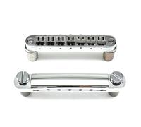 7 string guitar bridge Set, Tune-O-Matic Bridge and Stop Bar Tailpiece with Anchors and Studs for Epiphone Les Paul LP SG Style Electric Guitar (Chrome)