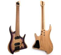 7 String Headless Electric Guitar - Maple Neck & Maple Body, 24 Fret, Stainless Steel Strings, Innovative Headless Tuning System - Compact, Lightweight Modern Futuristic Design