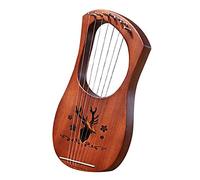 7-String Lyre Harp Mahogany Solid Wooden Harp Stringed Instruments Lyre Harp for Beginners