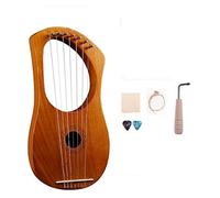 7 String Lyre Harp Wood String Instrument with Carry Bag Extra String Set and Accessaries Style B
