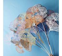 7 Support/Color 27.5 Inch Ginkgo biloba Permanent Flowe,Artificial Flower Plants for Home Office，Each Branch has 3 Forks, Full of 1 Large Handful
