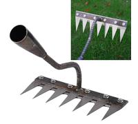 7 Teeth Carbon Steel Garden Weeding Rake, Iron Rake for Gardening and Weeding, Ironrake The Heavy Duty Iron Weeding Rake, Rake for Dethatching Lawn, Garden Weeding Tools for Backyard Lawn Loosening