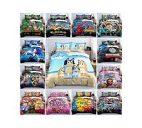 (7# The Hulk, UK DOUBLE 200x200cm) 3D Cartoon Bluey Bedding Set Quilt Duvet Cover Pillowcase Single Double PRESENT#