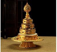 7 "Tibetan Buddhist Altar Essential Gilded Datura Set