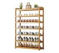 7-Tier Bamboo Shoe Rack - Portable Solid Wood Storage Cabinet Anti-Dust Design Non-Slip for Home 90cm (35in) - Perfect for Shoes & Boots.