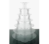 7 Tier Heart Clear Acrylic Cupcake Stand
