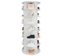 7 Tier Rotating Shoe Rack Tower, 360° Spining Shoe Storage Cabinet Round Carousel Vertical Handbag Organizer Tall Display Lazy Susan Closet Organization 160*60cm with 4 Double-Layer Holders (7 Tier)