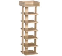 7 Tier Shoe Rack Organizer Storage Shelf Wooden Display Cabinet for Entrance