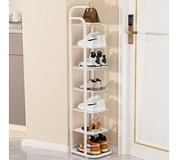 7-Tier Slim Metal Shoe Rack, Space-Saving Black Shoe Shelf, Footwear, Stylish Shoe Storage Cabinet for Home & Entryway