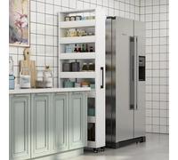 7 Tier Slim Rolling Storage Cart Freestanding Narrow Kitchen Shelf & Spice Rack with Wheels Ideal for Bathroom & Laundry Space Saving nizer Next to Fridge