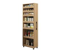 7 Tier Slim Rolling Storage Cart with Wheels Freestanding Narrow Shelf & Wood Spice Rack Ideal for Kitchen Bathroom & Laundry Perfect for Small Spaces