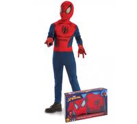 (7 to 8 years (122 to 128 cm)) Classic Spiderman set with boy's gloves
