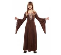 (7 to 9 years (122-138 cm)) Child's brown medieval lady dress costume
