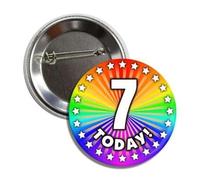 7 Today Happy 7th Birthday Button Pin, 2.25 Inches