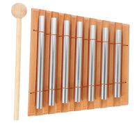 7-Tone Kids Musical Teaching Chimes Set Wooden and Metal Percussion Instrument with Smooth round Shape for Classroom and Outdoor Activities Helps Calm People and Remind Attention