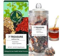 7 Treasure Wellness Tea,Formula Ginseng Seven Treasure Tea Bags,Natural Organic Ki/dney Cleanse,Natural Chinese Li/ver Care Teas,Li/ver&Ki/dney Tea,Clean and Nourish Health,Smooth and Smooth Taste