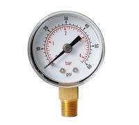 7 Types General Service Pressure Gauge 1/8" BSPT Bottom Connection 15/30/60/100/160/200/300 PSI & Bar for Water Oil Dropshipping Digital Pressure Gauge(0-60psi)